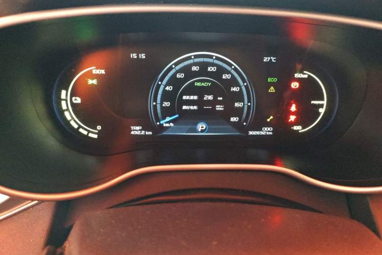 Used Geely Auto Emgrand New Energy 2018 EV450 Elite Model Odometer Close Up
