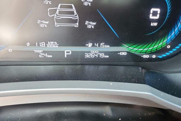 Used Geely Auto Emgrand New Energy 2022 EV Pro Rental Model - Ternary Lithium Odometer Close Up