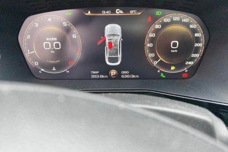 Used Geely Auto Monjaro 2019 350T Dark Knight Limited Edition Odometer Close Up