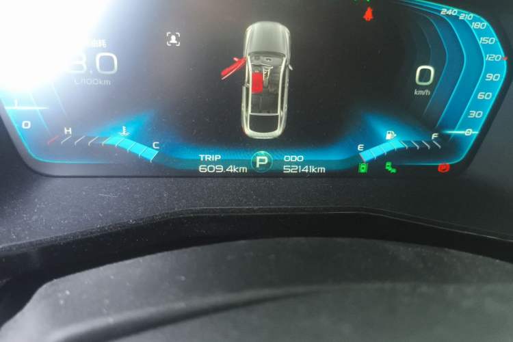 Used Geely Auto Monjaro 2019 350T Dark Knight Limited Edition Odometer Close Up