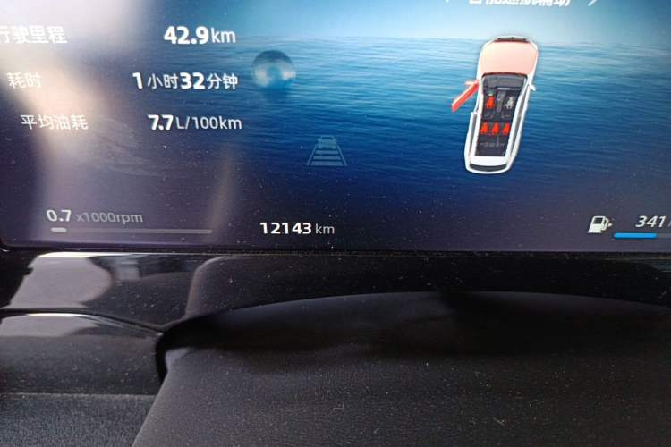 Used Geely Auto Monjaro L 2024 2.0TD High-Power Automatic Two-Wheel Drive Skyline Edition Odometer Close Up