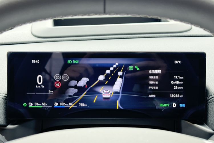 Used Geely Galaxy A7 2025 Model EM-i 150km Starship Edition Odometer Close Up
