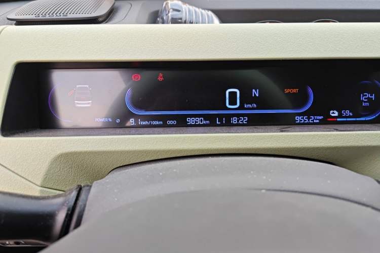 Used Geely Galaxy Panda 2023 Panda Mini 200km Endurance Bear Odometer Close Up