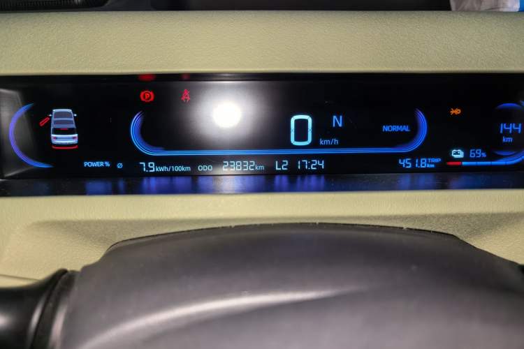 Used Geely Galaxy Panda 2023 Panda Mini 200km Endurance Bear Odometer Close Up