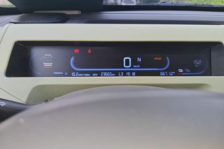 Used Geely Galaxy Panda 2024 Panda Mini 200km Endurance Bear Odometer Close Up