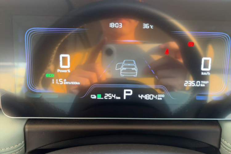 Used Geometry E Firefly 2024 401 km Fluorescent Odometer Close Up
