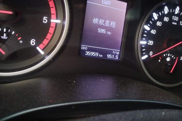 Used Great Wall Wingle 5 2021 2.0T Diesel Two-Wheel Drive Elite Version with Long Cargo Bed China VI Emission Standard GW4D20M Odometer Close Up