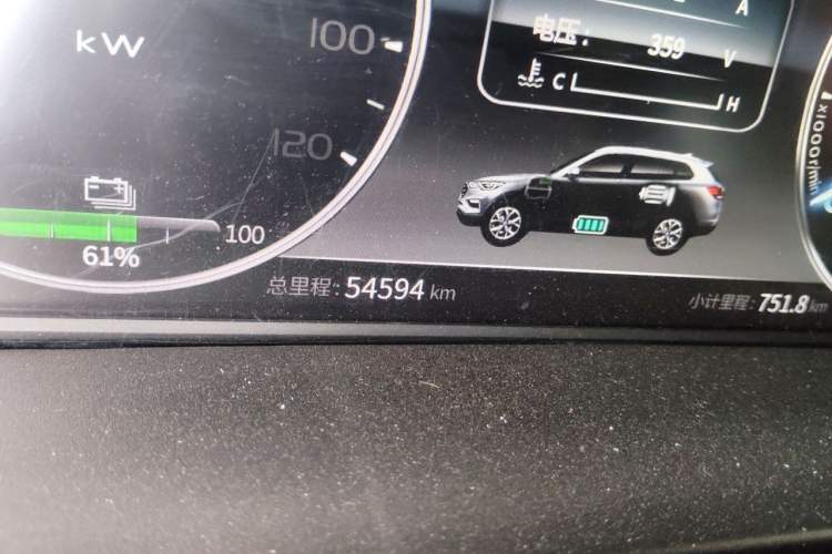 Used Hanteng X7 New Energy 2018 PHEV Luxury Edition Odometer Close Up