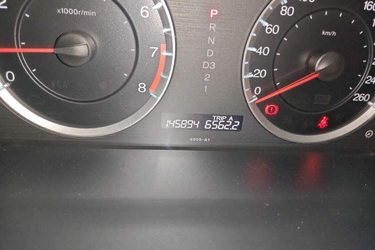 Used Honda Accord 2010 2.4L LX Odometer Close Up