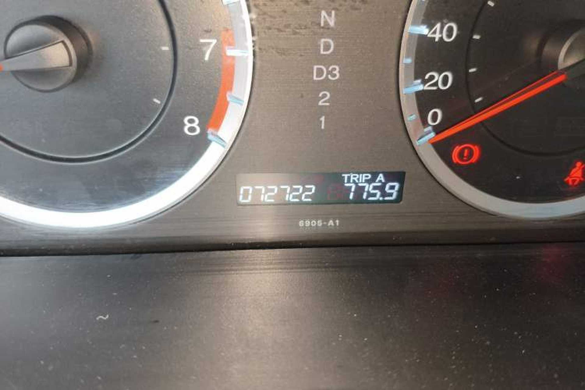 Used Honda Accord 2010 2.0L EX Odometer Close Up