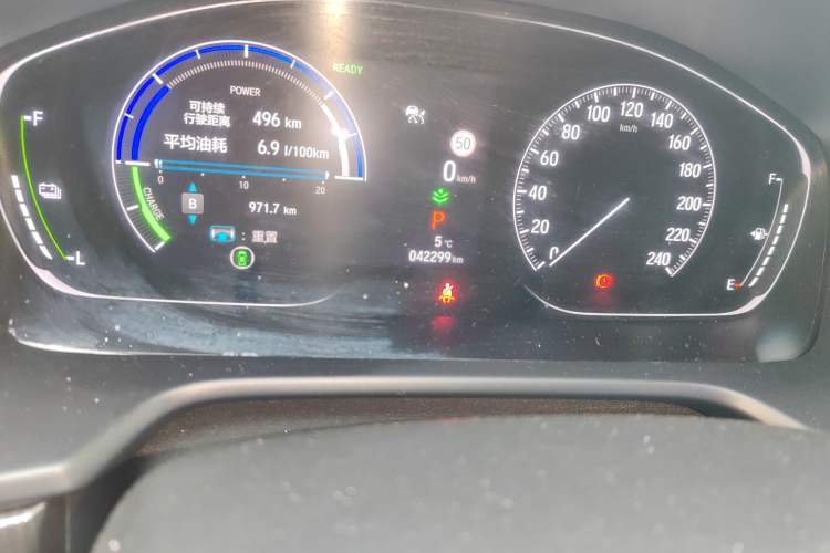 Used Honda Accord 2022 Xing·Hybrid 2.0L Phantom Night·Sharp Intelligence Edition Odometer Close Up