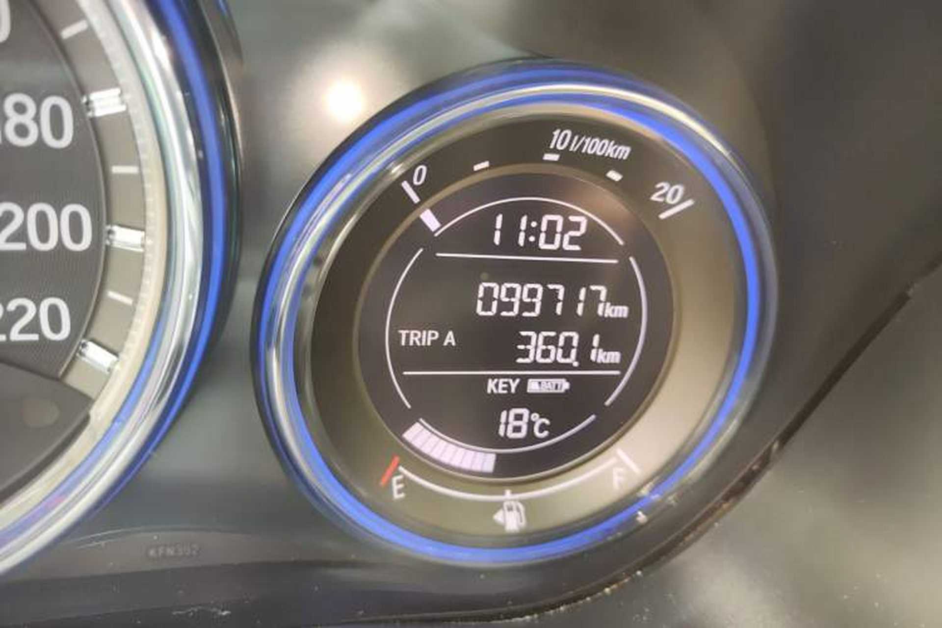 Used Honda City 2017 1.5L CVT Elite Edition Odometer Close Up
