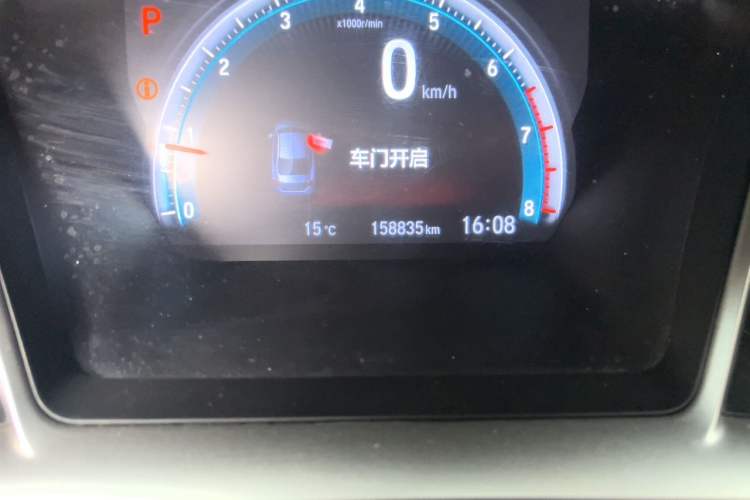 Used Honda Civic 2019 220TURBO CVT Power Edition China VI Emission Standard Odometer Close Up
