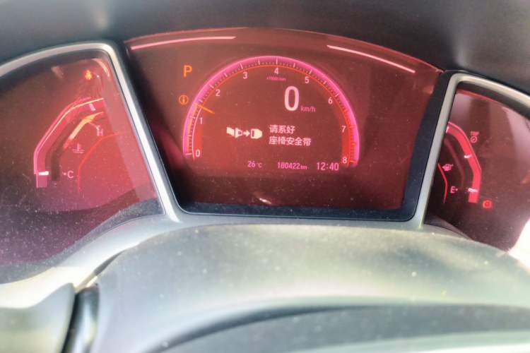 Used Honda Civic 2019 220TURBO CVT Dynamic Edition China VI Emission Standard Odometer Close Up