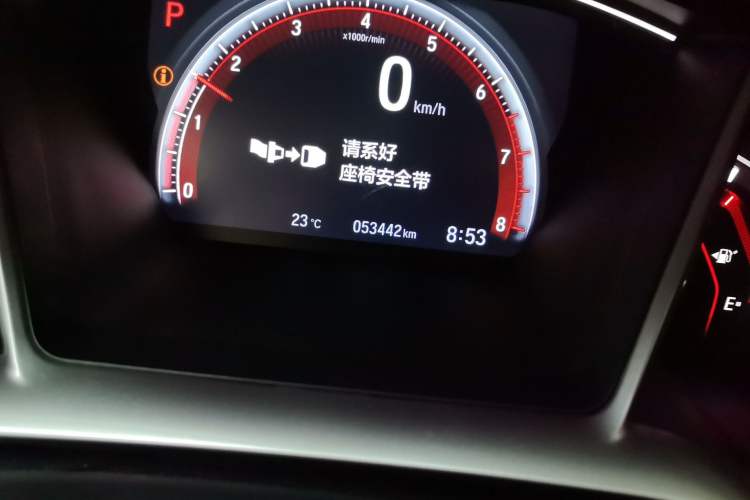 Used Honda Civic 2019 220TURBO CVT Dynamic Edition China V Emission Standard Odometer Close Up