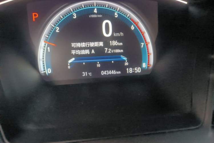 Used Honda Civic 2019 180TURBO CVT Shangqing Edition China V Odometer Close Up