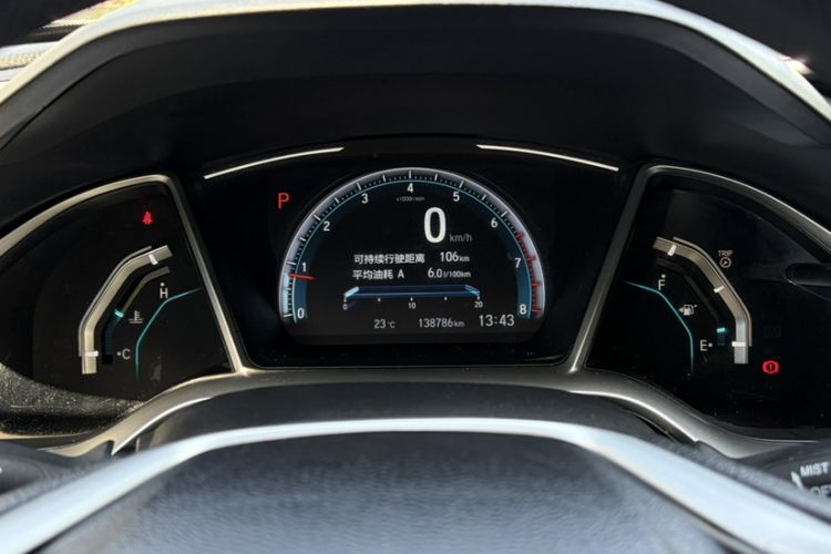 Used Honda Civic 2019 220TURBO CVT Dynamic Edition China V Odometer Close Up