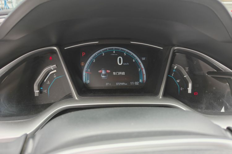 Used Honda Civic 2019 220TURBO CVT Power Edition China VI Emission Standard Odometer Close Up