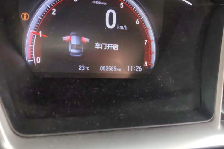 Used Honda Civic 2019 220TURBO CVT Dynamic Edition China VI Emission Standard Odometer Close Up