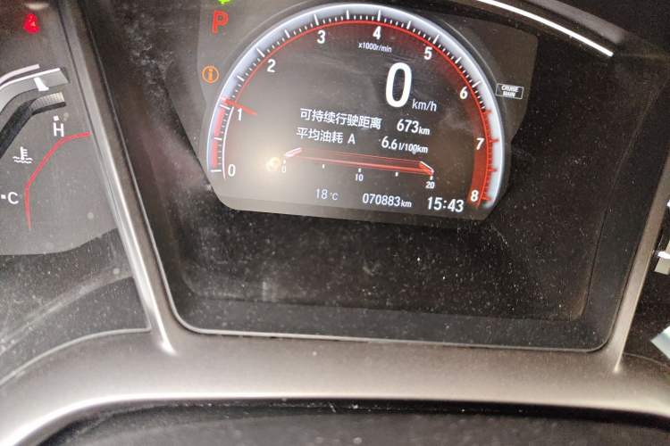Used Honda Civic 2021 HATCHBACK 220TURBO CVT Trendy Cool Edition Odometer Close Up