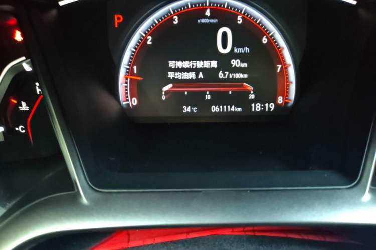Used Honda Civic 2021 HATCHBACK 220TURBO CVT Trendy Cool Edition Odometer Close Up