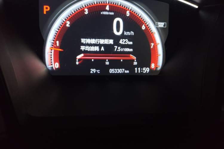 Used Honda Civic 2021 HATCHBACK 220TURBO CVT Trendy Cool Edition Odometer Close Up