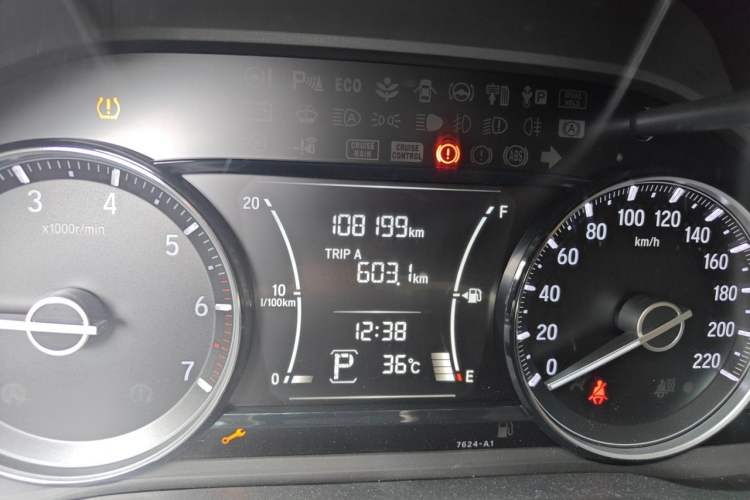 Used Honda Crider 2019 180 Turbo CVT Luxury Edition China VI Emission Standard Odometer Close Up