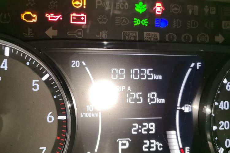 Used Honda Crider 2019 180 Turbo CVT Luxury Edition China VI Emission Standard Odometer Close Up