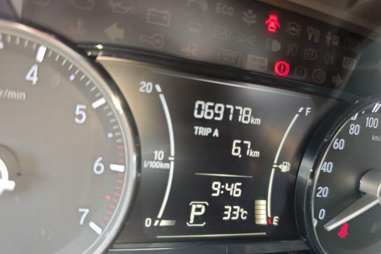 Used Honda Crider 2019 180 Turbo CVT Luxury Edition China VI Emission Standard Odometer Close Up
