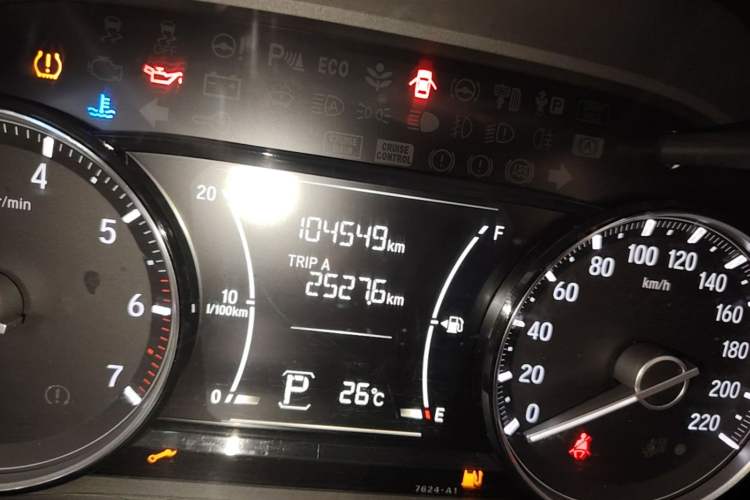 Used Honda Crider 2019 180 Turbo CVT Luxury Edition China V Odometer Close Up