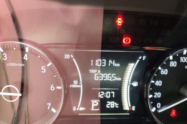 Used Honda Crider 2019 180 Turbo CVT Luxury Edition China VI Emission Standard Odometer Close Up