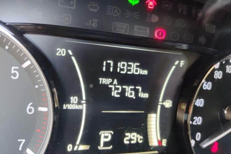 Used Honda Crider 2019 180 Turbo CVT Luxury Edition China VI Emission Standard Odometer Close Up