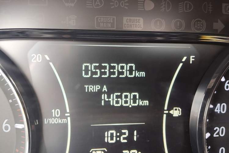 Used Honda Crider 2019 180 Turbo CVT Luxury Edition China VI Emission Standard Odometer Close Up