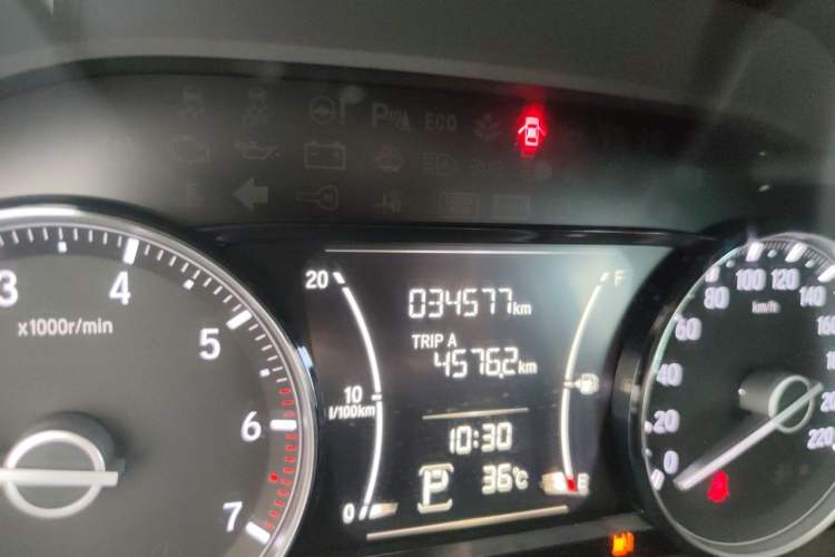 Used Honda Crider 2019 180 Turbo CVT Luxury Edition China VI Emission Standard Odometer Close Up