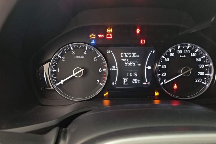 Used Honda Crider 2019 180 Turbo CVT Luxury Edition China VI Emission Standard Odometer Close Up