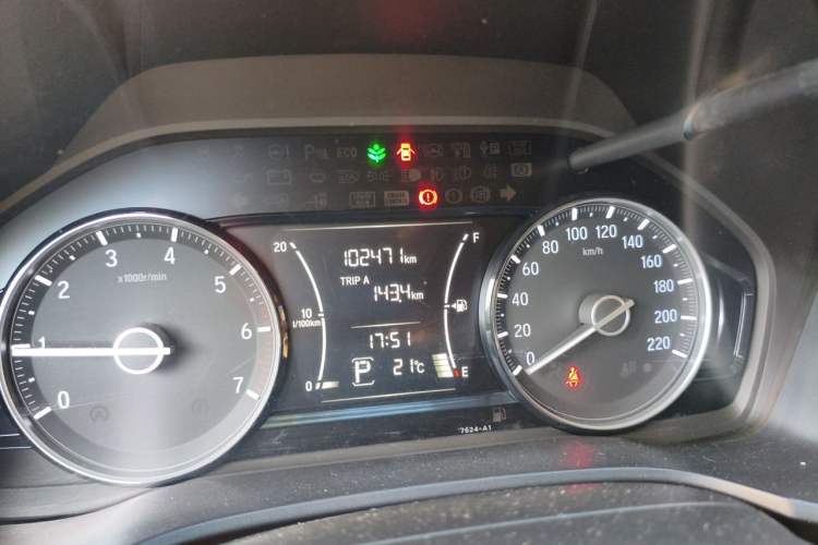 Used Honda Crider 2019 180 Turbo CVT Luxury Edition China VI Emission Standard Odometer Close Up