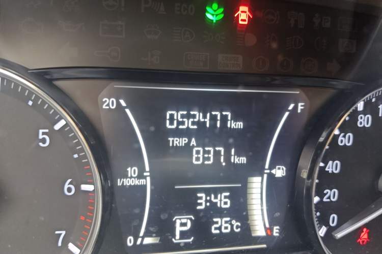 Used Honda Crider 2019 180 Turbo CVT Luxury Edition China VI Emission Standard Odometer Close Up