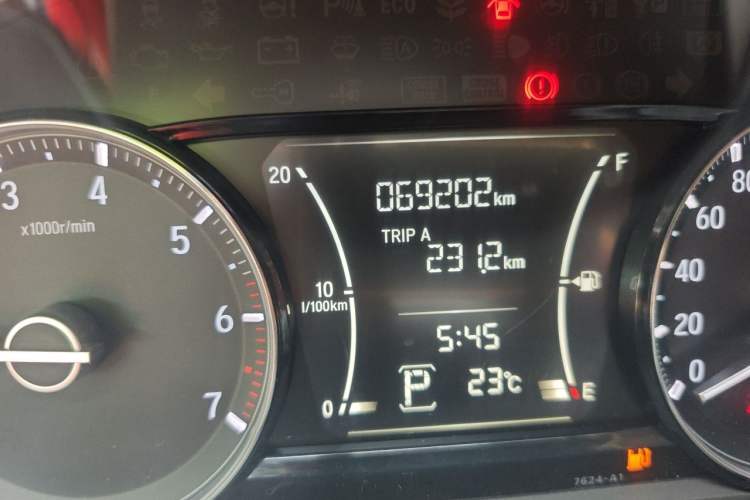 Used Honda Envix 2019 180TURBO CVT Enjoyment Edition China VI Odometer Close Up