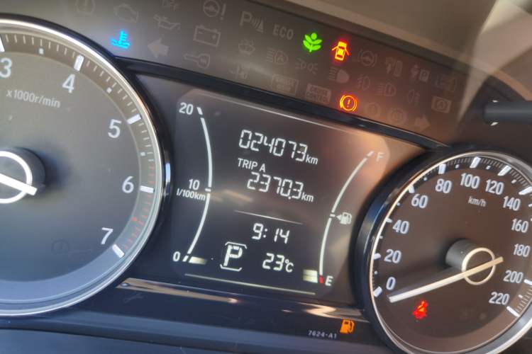 Used Honda Envix 2019 180TURBO CVT Enjoyment Version China VI Odometer Close Up