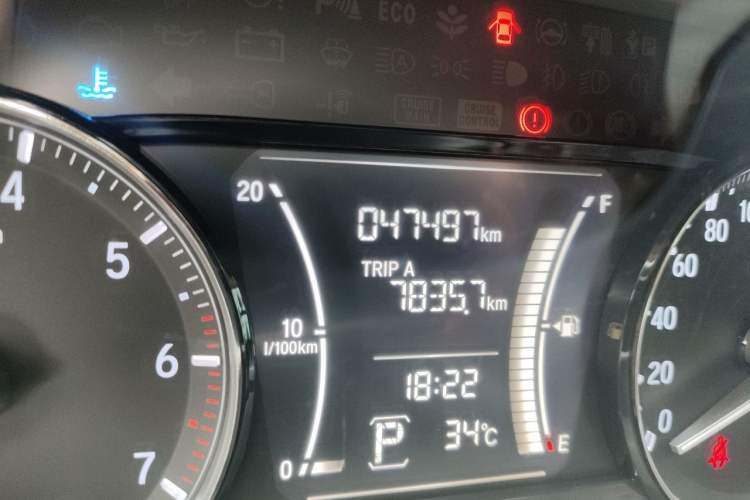 Used Honda Envix 2019 180TURBO CVT Enjoyment Edition China VI Odometer Close Up