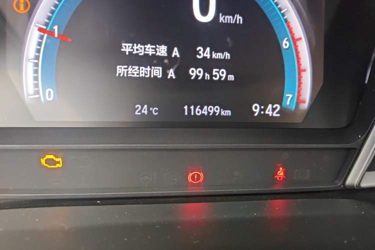 Used Honda Envix 2019 180TURBO CVT Prestige Edition China VI Odometer Close Up