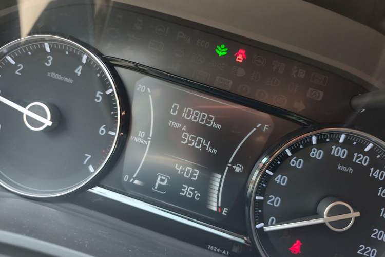 Used Honda Envix 2019 180TURBO CVT Enjoyment Version China VI Odometer Close Up
