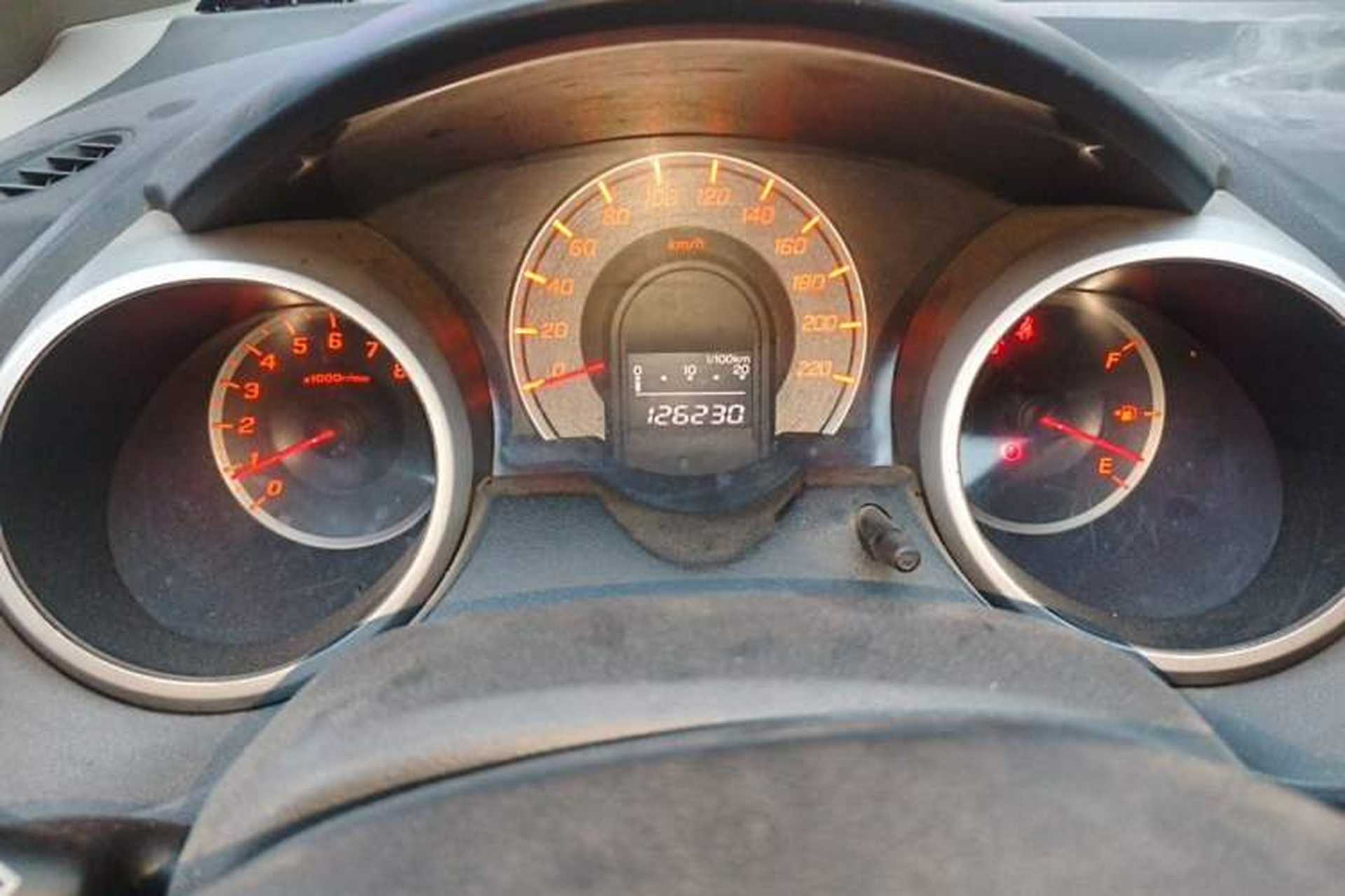 Used Honda Fit 2008 1.3L manual comfort version Odometer Close Up