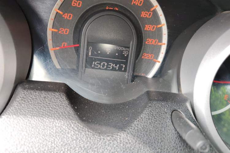 Used Honda Fit 2008 1.3L automatic comfort version Odometer Close Up