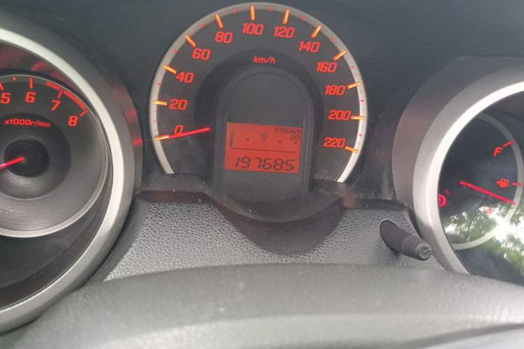 Used Honda Fit 2011 1.3L manual Comfort version Odometer Close Up