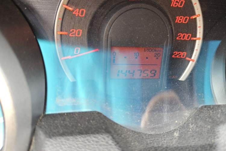 Used Honda Fit 2011 1.3L manual Comfort version Odometer Close Up