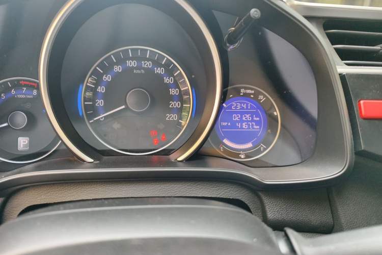 Used Honda Fit 2014 1.5L EX CVT Elite Model Odometer Close Up