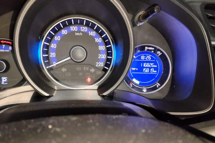 Used Honda Fit 2014 1.5L EX CVT Elite Model Odometer Close Up