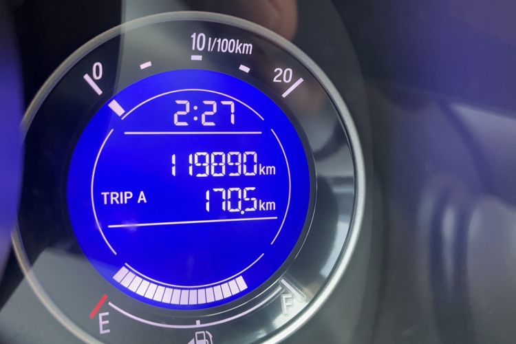 Used Honda Fit 2018 1.5L CVT Trendy Run+ Edition Odometer Close Up