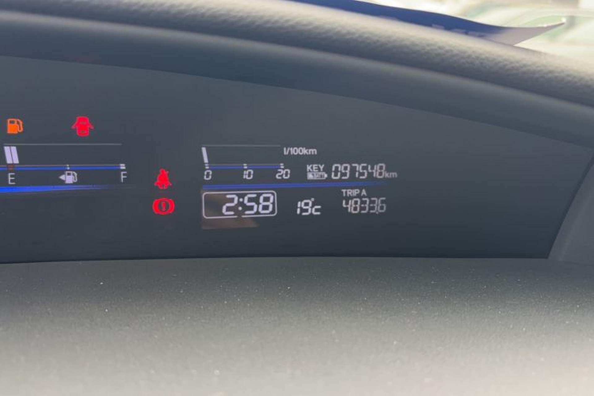 Used Honda Jade 2017 1.8L automatic Comfort version 5 seats Odometer Close Up